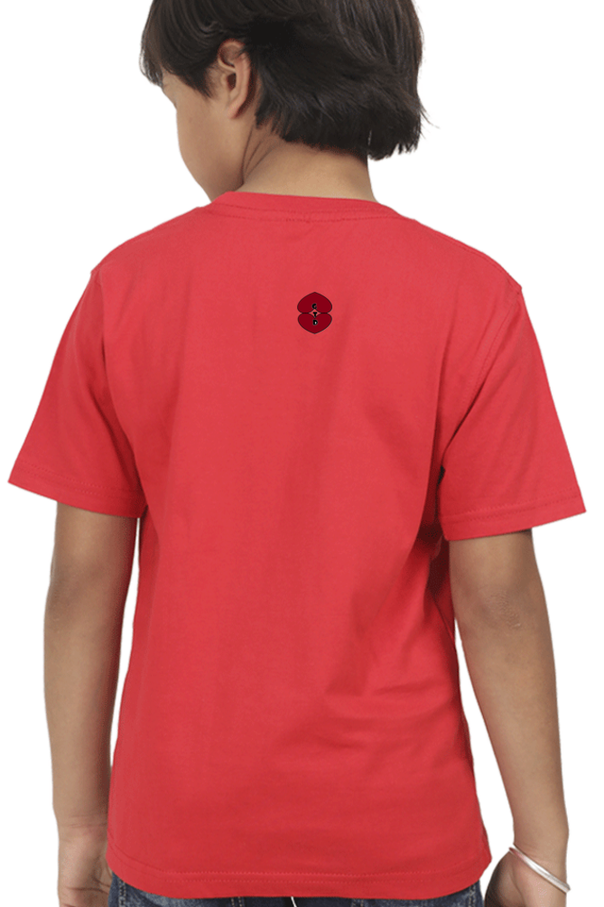 Racing-Themed Boys' Round Neck Half Sleeve Classic Tee | 'Fight Fullest' Graphic Design