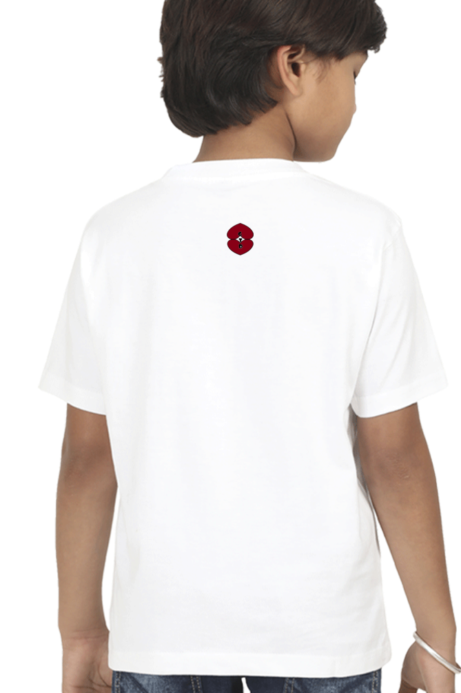Racing-Themed Boys' Round Neck Half Sleeve Classic Tee | 'Fight Fullest' Graphic Design