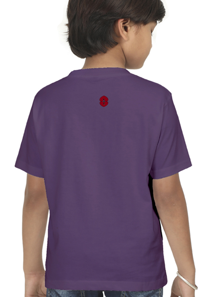 Racing-Themed Boys' Round Neck Half Sleeve Classic Tee | 'I Fly with Wheels on Road' Graphic Design