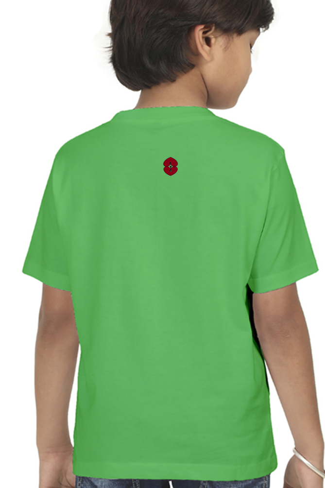 Racing-Themed Boys' Round Neck Half Sleeve Classic Tee | 'I Fly with Wheels on Road' Graphic Design