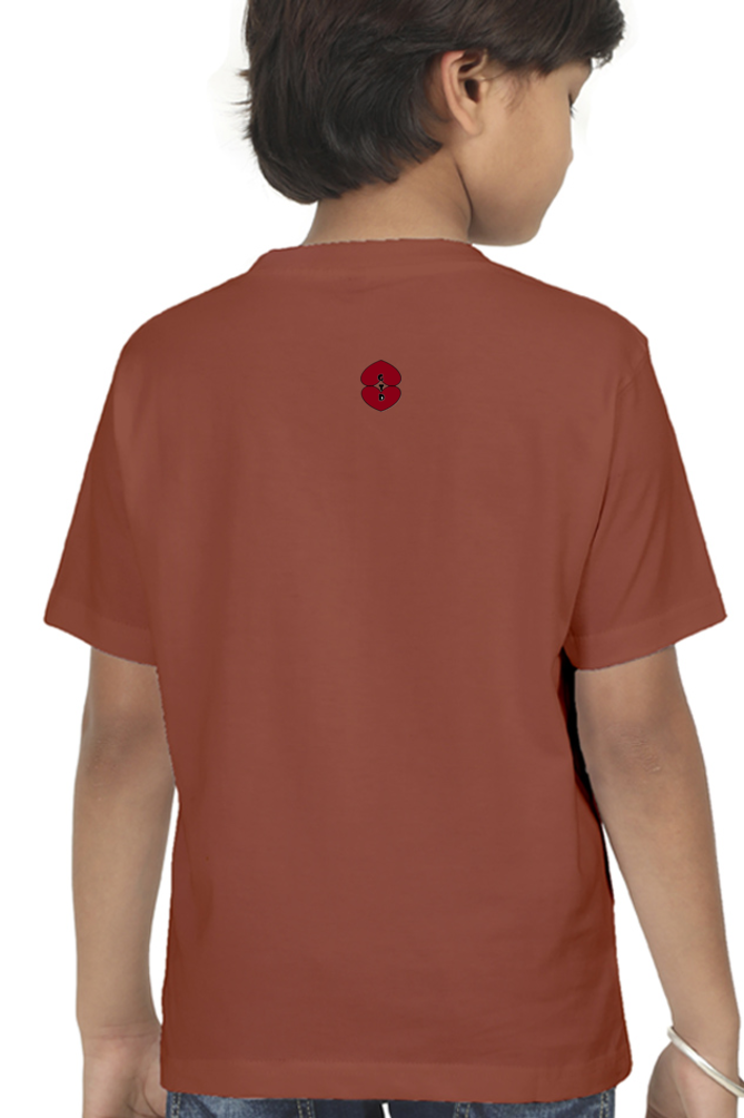 Racing-Themed Boys' Round Neck Half Sleeve Classic Tee | 'Fire in You, Fire on Wheel' Graphic Design