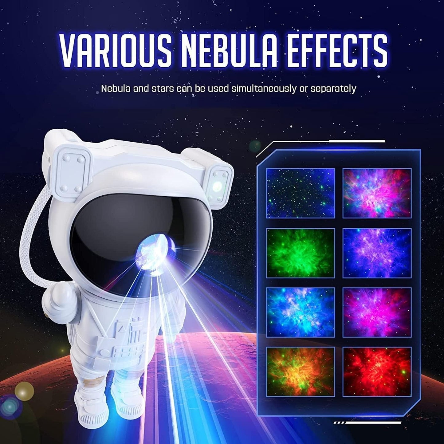 Astronaut Galaxy Projector with 360-Degree Magnetic Head Rotation | Remote Control | Creates a Starry Night Sky