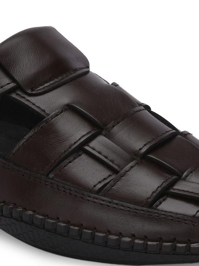 Mens Dreamers Brown Leather Slippers