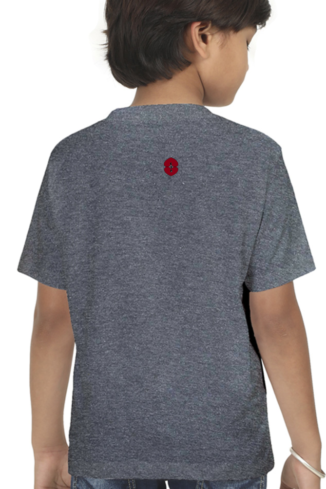 Racing-Themed Boys' Round Neck Half Sleeve Classic Tee | 'I Fly with Wheels on Road' Graphic Design