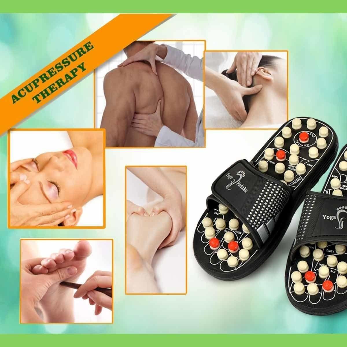 Acupressure & Magnetic Therapy Paduka Slippers | Full Body Blood Circulation Foot Massager for Men & Women