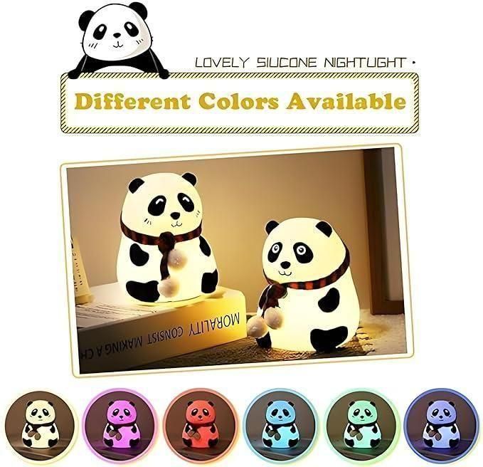 Cute Panda Light Lamp for Kids | 7 Color Touch Sensor Night Light | Silicone Material | Ideal for Nursery and Bedroom
