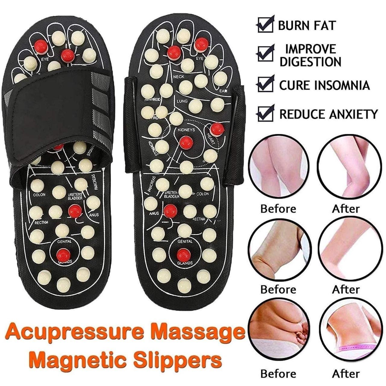 Acupressure & Magnetic Therapy Paduka Slippers | Full Body Blood Circulation Foot Massager for Men & Women