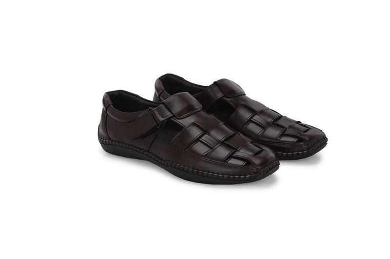 Mens Dreamers Brown Leather Slippers