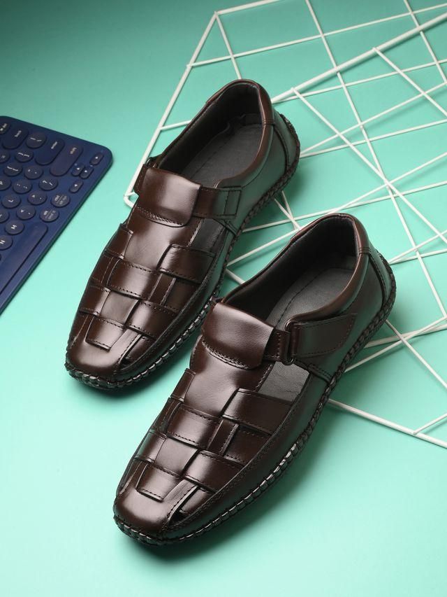 Mens Dreamers Brown Leather Slippers