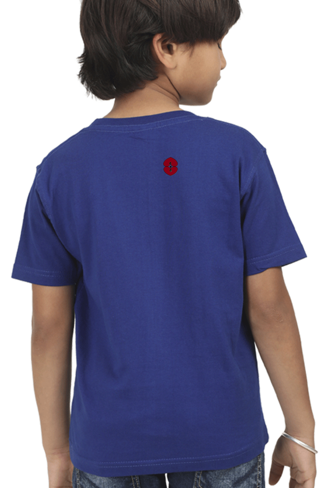 Racing-Themed Boys' Round Neck Half Sleeve Classic Tee | 'I Fly with Wheels on Road' Graphic Design