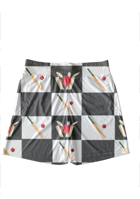 AOP Sport Shorts - Cricket Theme