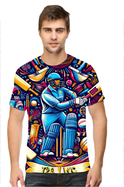 Cricket-Themed All-Over Print Men's T-Shirt