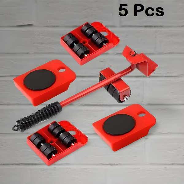 Furniture Lifter Mover Tool Set | Heavy-Duty Furniture Shifting &amp; Lifting Tool with 4 Wheel Pads