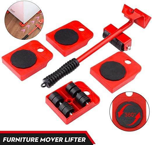 Furniture Lifter Mover Tool Set | Heavy-Duty Furniture Shifting &amp; Lifting Tool with 4 Wheel Pads